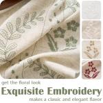 jinchan Belrose Linen Curtains for Bedroom Floral Curtains 72 Inch Length Linen Blend Sage Green Embroidered Drapes Farmhouse Flower Patterned Drapes for Living Room Window Treatments Set 2 Panels