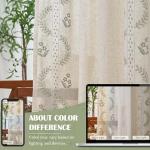 jinchan Belrose Linen Curtains for Bedroom Floral Curtains 72 Inch Length Linen Blend Sage Green Embroidered Drapes Farmhouse Flower Patterned Drapes for Living Room Window Treatments Set 2 Panels