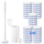 Topo Bear Disposable Toilet Bowl Brush with 40 Toilet Wand Refills, Toilet Bowl Cleaner Wands, Toilet Cleaning System Starter Kit