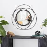 HLFMVWE Black Circle Mirror Wall Decorative Metal Wall Mirror, Art Small Round Wall Home Mirror, Decor Living Room Bedroom Bathroom Entryway 12"