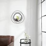 HLFMVWE Black Circle Mirror Wall Decorative Metal Wall Mirror, Art Small Round Wall Home Mirror, Decor Living Room Bedroom Bathroom Entryway 12"