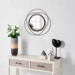 HLFMVWE Black Circle Mirror Wall Decorative Metal Wall Mirror, Art Small Round Wall Home Mirror, Decor Living Room Bedroom Bathroom Entryway 12"