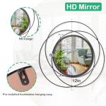 HLFMVWE Black Circle Mirror Wall Decorative Metal Wall Mirror, Art Small Round Wall Home Mirror, Decor Living Room Bedroom Bathroom Entryway 12"