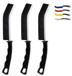 Crevice Cleaning Brush Cleaning Tools Cleaning Supplies Grout Brush Scrub Brush Toilet Brush for Household Use for Cleaning Bathroom Kitchen 3 Pcs (Black)