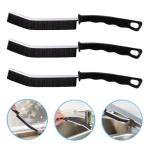 Crevice Cleaning Brush Cleaning Tools Cleaning Supplies Grout Brush Scrub Brush Toilet Brush for Household Use for Cleaning Bathroom Kitchen 3 Pcs (Black)