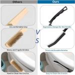 Crevice Cleaning Brush Cleaning Tools Cleaning Supplies Grout Brush Scrub Brush Toilet Brush for Household Use for Cleaning Bathroom Kitchen 3 Pcs (Black)
