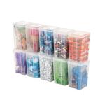 IRIS USA Vertical Plastic Flip Top Storage Containers Bins with Lids for Pantry, Home, Office, Organization, Medium, Stackable Hinged Organizer with Latches, Clear, 10 Pack