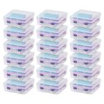 IRIS USA Pencil Case Boxes, 18-Pack, |Made in USA|, Plastic Bead Organizing Containers with Snap Lid for Arts, Crafts, & Stickers, Clear - Small