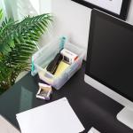 IRIS USA 4 Qt. Small Plastic Storage Bins with Lids, 6 Pack, Clip Box Containers for Craft Storage, Organizing Tote Sensory Bins for Home, Office & Art Supplies, Stackable, Clear