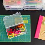 IRIS USA Pencil Case Boxes, 10-Pack, |Made in USA|, Plastic Bead Organizing Containers with Snap Lid for Arts, Crafts, & Stickers, Clear - Medium