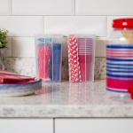 IRIS USA Vertical Plastic Flip Top Storage Containers Bins with Lids for Pantry, Home, Office, Organization, Medium, Stackable Hinged Organizer with Latches, Clear, 10 Pack