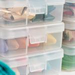 IRIS USA Pencil Case Boxes, 18-Pack, |Made in USA|, Plastic Bead Organizing Containers with Snap Lid for Arts, Crafts, & Stickers, Clear - Small