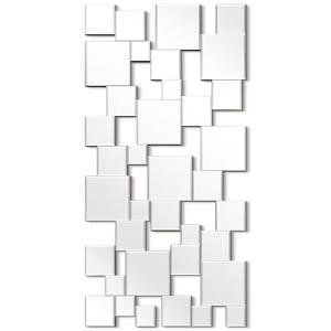 Empire Art Direct Elegant Cluster Wall, 0.25"-Beveled Squares Modern Mirror for Bathroom,Vanity,Bedroom,Ready to Hang, 24" x 48", Clear
