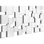 Empire Art Direct Elegant Cluster Wall, 0.25"-Beveled Squares Modern Mirror for Bathroom,Vanity,Bedroom,Ready to Hang, 24" x 48", Clear
