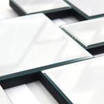 Empire Art Direct Elegant Cluster Wall, 0.25"-Beveled Squares Modern Mirror for Bathroom,Vanity,Bedroom,Ready to Hang, 24" x 48", Clear