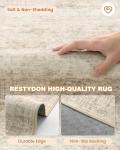 Restydon Rug Runners for Hallways Non Slip - 2x8 Runner Rug for Bedroom, Washable Runner with Rubber Backing, Soft Low-Pile Carpet for Kitchen, Laundry, Bathroom (2'x8', Beige/Ivory)