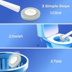 Disposable Toilet Brush and Holder Set with 18 Count Cleaner Refills Pads Replacement Heads,1 Wand Handle, 1 Storage Caddy,Essential for Toilet Bowl Cleaners,Bathroom Cleaning, Bathtub