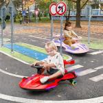 12V Electric Wiggle Car with Pedal for Kids, Rechargeable 2 in 1 Swing Car, Drifting Ride On Toys with Backrest, Anti-Rollover, Spray, Flashing Light, Music, for Ages 3 and Up, 150 Lbs (Red-Black)