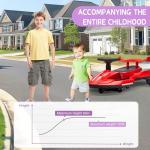 12V Electric Wiggle Car with Pedal for Kids, Rechargeable 2 in 1 Swing Car, Drifting Ride On Toys with Backrest, Anti-Rollover, Spray, Flashing Light, Music, for Ages 3 and Up, 150 Lbs (Red-Black)