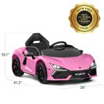 Best Choice Products Licensed Lamborghini Revuelto Kids 12V Electric Ride On Car Toy w/ 66lb Weight Capacity, Parent Control, Bluetooth - Pink