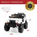 Best Choice Products Kids 12V Ride On Truck, Battery Powered Toy Car w/Spring Suspension, Remote Control, 3 Speeds, LED Lights, Bluetooth - White