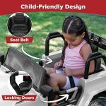 Best Choice Products Kids 12V Ride On Truck, Battery Powered Toy Car w/Spring Suspension, Remote Control, 3 Speeds, LED Lights, Bluetooth - White