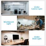 maylit Under Cabinet Lighting Plug in, 14 Inch Linkable Ultra Bright LED Light Bar, Renter Friendly Lamp, Wired Indoor Lights for Kitchen Cabinet, Counter, Workbench, Desk, Shelf, Cool White