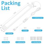 maylit Under Cabinet Lighting Plug in, 14 Inch Linkable Ultra Bright LED Light Bar, Renter Friendly Lamp, Wired Indoor Lights for Kitchen Cabinet, Counter, Workbench, Desk, Shelf, Cool White