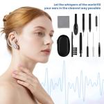 11 Pcs Hearing Aid Cleaning Kit, Hearing Amplifier Cleaning Tools Multi-Functional Cleaner Tools Clean Accessories with Brushes, Case and Microfiber Cloth for Earbuds Headphones