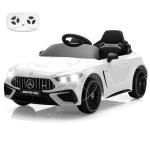 Licensed Mercedes-Benz Kids Electric Car by TOBBI, Children Ride On Toy, Battey-Powered Vehicle with Parental Remote Control/Soft Start/3 Speeds/Horn & LED for Toddlers Ages 3-6 Years-White
