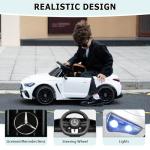 Licensed Mercedes-Benz Kids Electric Car by TOBBI, Children Ride On Toy, Battey-Powered Vehicle with Parental Remote Control/Soft Start/3 Speeds/Horn & LED for Toddlers Ages 3-6 Years-White