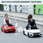 Licensed Mercedes-Benz Kids Electric Car by TOBBI, Children Ride On Toy, Battey-Powered Vehicle with Parental Remote Control/Soft Start/3 Speeds/Horn & LED for Toddlers Ages 3-6 Years-White