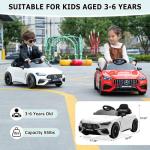 Licensed Mercedes-Benz Kids Electric Car by TOBBI, Children Ride On Toy, Battey-Powered Vehicle with Parental Remote Control/Soft Start/3 Speeds/Horn & LED for Toddlers Ages 3-6 Years-White
