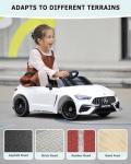 Licensed Mercedes-Benz Kids Electric Car by TOBBI, Children Ride On Toy, Battey-Powered Vehicle with Parental Remote Control/Soft Start/3 Speeds/Horn & LED for Toddlers Ages 3-6 Years-White