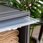 IRIS USA 3Pack 42qt Stackable Plastic Dresser Chest with Flip-Up Door, Dark Gray