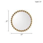 Madison Park Round Mirror, Metal Frame Circle Mirror 27 inch, Wall Art Decor Mounted Hanging for Entryway, Bathroom, hallway, Living Room, Vanity, Marlowe, Gold