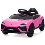 Kidzone Kids Electric Ride On 12V Licensed Lamborghini Lanzador Battery Powered Sports Car Toy with Parent Remote Control & Manual Drive, Bluetooth, LED Lights&Music - Pink