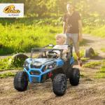 Qaba 24V 2 Seater Ride on Car, Electric Off-Road UTV Truck w/Parent Remote Control, Music, Lights, Ride on Toy for Kids Ages 3-8, Blue