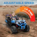 Qaba 24V 2 Seater Ride on Car, Electric Off-Road UTV Truck w/Parent Remote Control, Music, Lights, Ride on Toy for Kids Ages 3-8, Blue