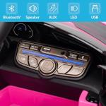 Kidzone Kids Electric Ride On 12V Licensed Lamborghini Lanzador Battery Powered Sports Car Toy with Parent Remote Control & Manual Drive, Bluetooth, LED Lights&Music - Pink