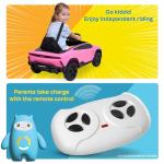 Kidzone Kids Electric Ride On 12V Licensed Lamborghini Lanzador Battery Powered Sports Car Toy with Parent Remote Control & Manual Drive, Bluetooth, LED Lights&Music - Pink