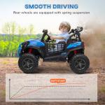 Qaba 24V 2 Seater Ride on Car, Electric Off-Road UTV Truck w/Parent Remote Control, Music, Lights, Ride on Toy for Kids Ages 3-8, Blue
