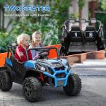 Qaba 24V 2 Seater Ride on Car, Electric Off-Road UTV Truck w/Parent Remote Control, Music, Lights, Ride on Toy for Kids Ages 3-8, Blue