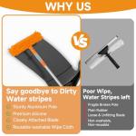 67" Squeegee Window Cleaner 2 in 1 Rotatable Window Cleaning Tool Kit with Extension Pole, Window Washing Equipment with Bendable Head for Indoor & Outdoor High Windows and Car Glass