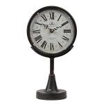 Lily's Home Antique Inspired Decorative Mantle Clock with Large Roman Numerals, Silent-Non-Ticking with Quartz Movement, Fits with Victorian or Antique Décor Theme, Black (11 3/4" Tall x 6 1/2" Wide)