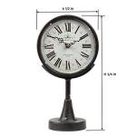 Lily's Home Antique Inspired Decorative Mantle Clock with Large Roman Numerals, Silent-Non-Ticking with Quartz Movement, Fits with Victorian or Antique Décor Theme, Black (11 3/4" Tall x 6 1/2" Wide)