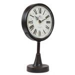 Lily's Home Antique Inspired Decorative Mantle Clock with Large Roman Numerals, Silent-Non-Ticking with Quartz Movement, Fits with Victorian or Antique Décor Theme, Black (11 3/4" Tall x 6 1/2" Wide)