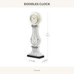 MACKENZIE-CHILDS Doodles Desk Clock, Decorative Tabletop Clock for Home or Office