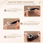 Scotte Pipe Cleaners Bendable Cotton Rod Smoking Pipe Cleaning Tool Great Tobacco Pipe Smoking Accessories-100 Pieces