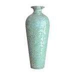 DecorShore 20” Mint Green Iron Mosaic Floor Vase – Tall, Handmade Decorative with Geometric Pattern for Centerpieces, Home Décor, Living Room, Bedroom, Tabletop